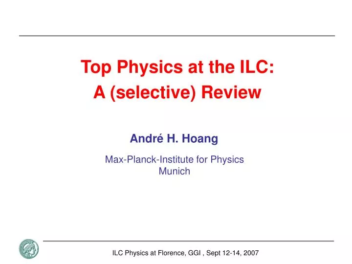 top physics at the ilc a selective review