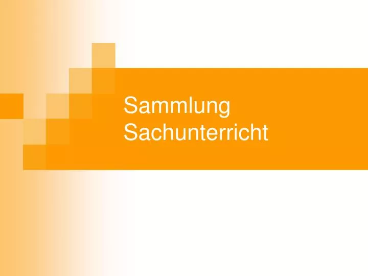 sammlung sachunterricht