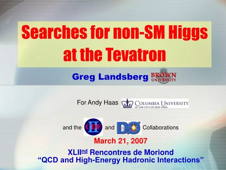 searches for non sm higgs at the tevatron