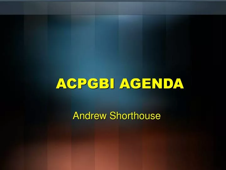 acpgbi agenda