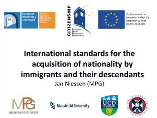 International standards for the acquisition of nationality by immigrants and their descendants