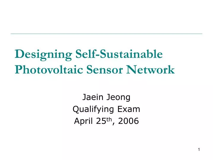 designing self sustainable photovoltaic sensor network
