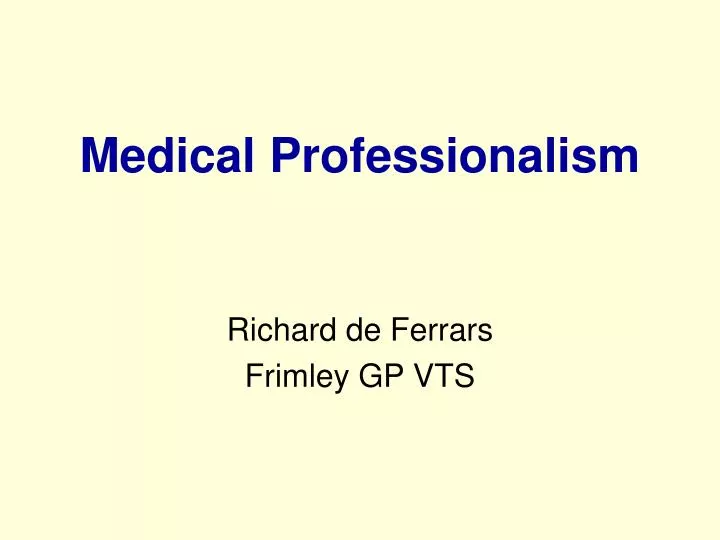 medical professionalism