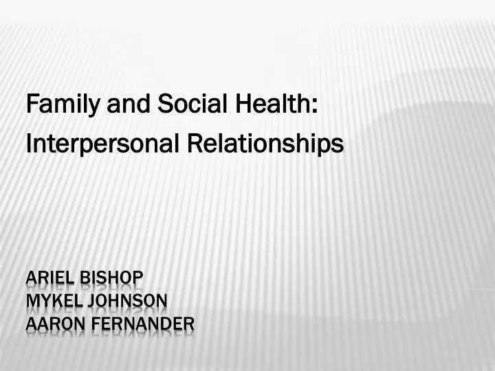 family and social health interperson al relationships
