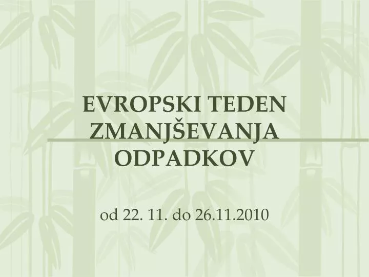 evropski teden zmanj evanja odpadkov