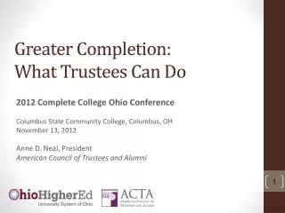 Greater Completion: What Trustees Can Do
