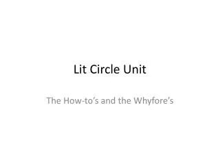 Lit Circle Unit