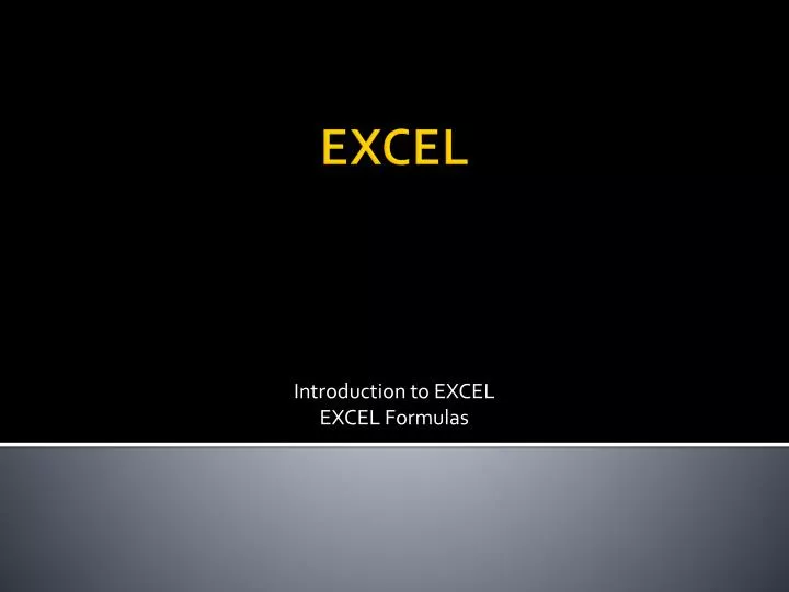 introduction to excel excel formulas