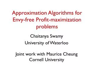 Approximation Algorithms for Envy-free Profit-maximization problems