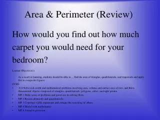 Area &amp; Perimeter (Review)