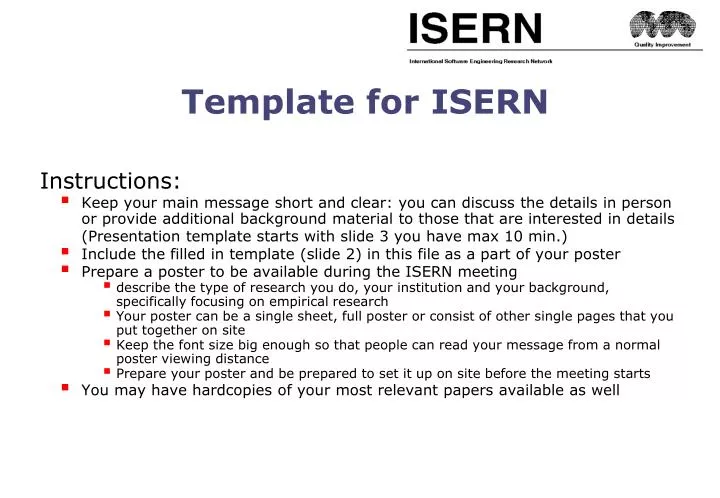 template for isern