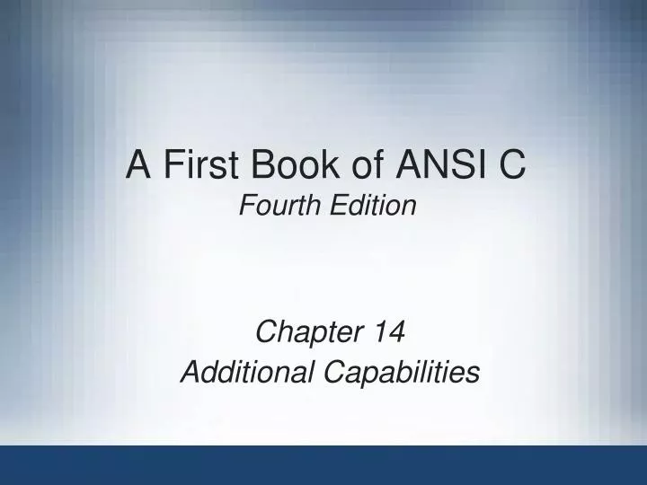 a first book of ansi c fourth edition