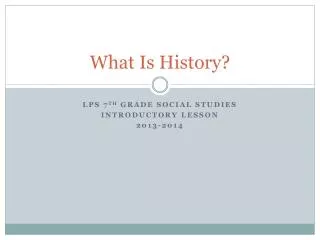 What Is History?