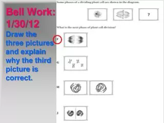 Bell Work: 1/30/12 Draw the three pictures and explain why the third picture is correct.