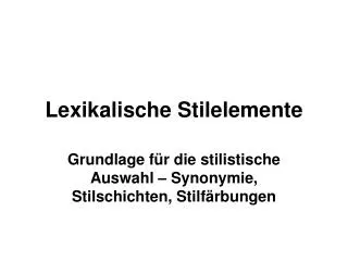 lexikalische stilelemente