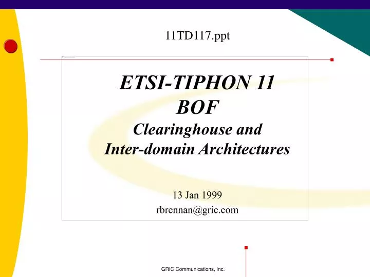 etsi tiphon 11 bof clearinghouse and inter domain architectures