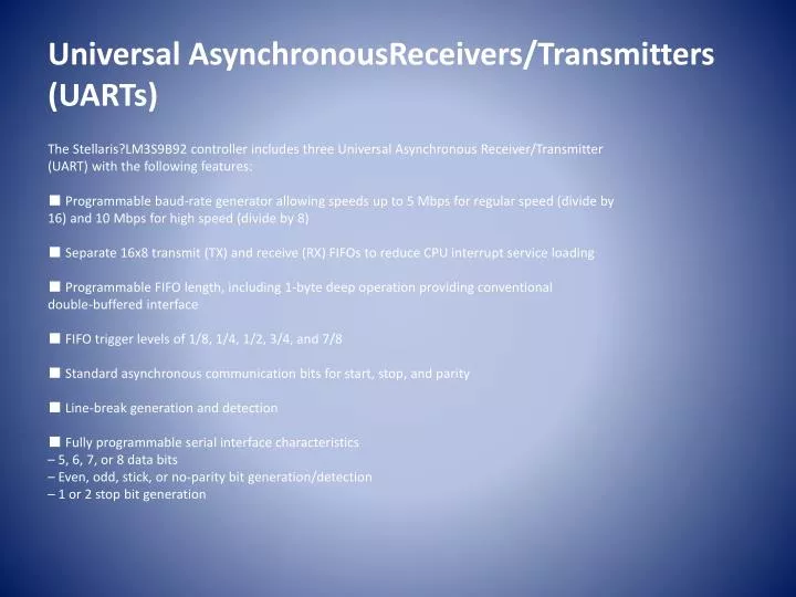 universal asynchronousreceivers transmitters uarts