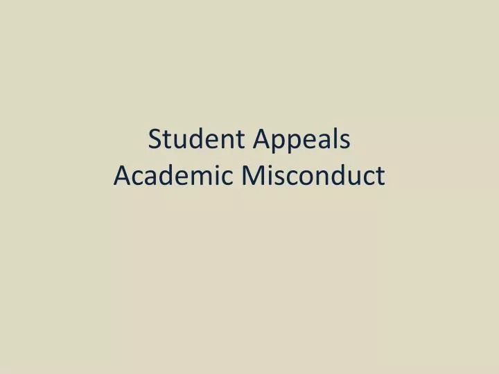 student appeals academic misconduct