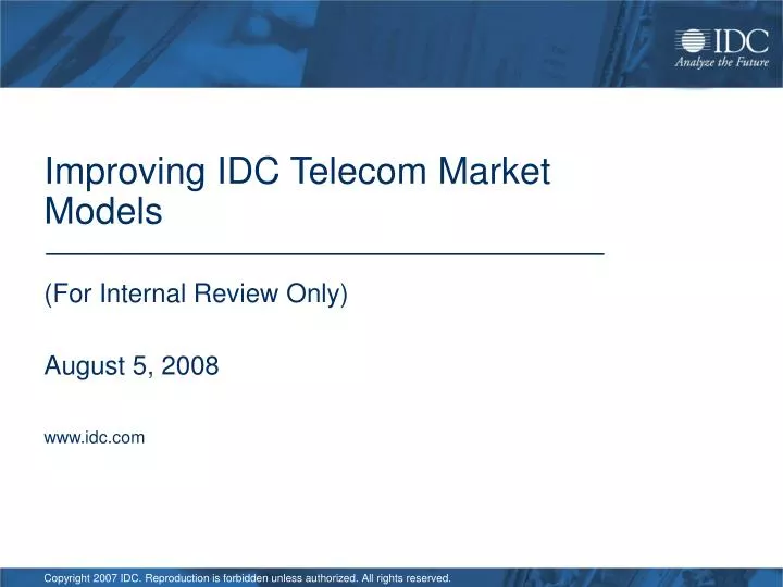 improving idc telecom market models