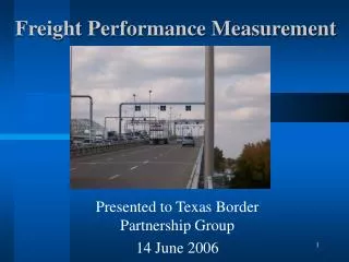 Freight Performance Measurement