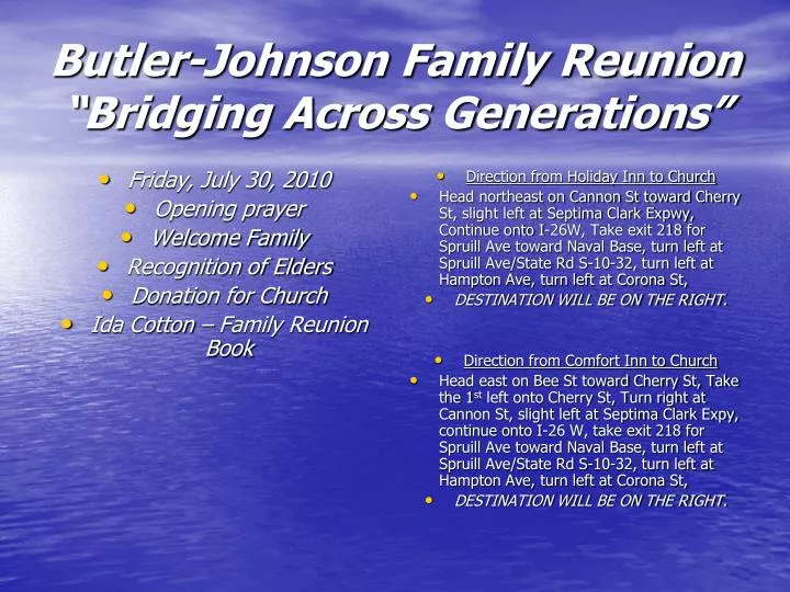 butler johnson family reunion bridging across generations