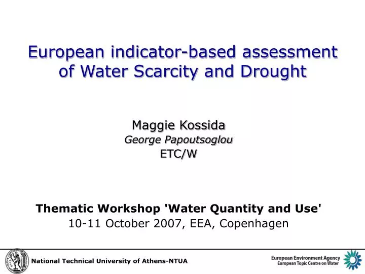 european indicator based assessment of water scarcity and drought
