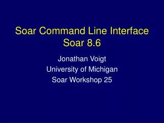 Soar Command Line Interface Soar 8.6