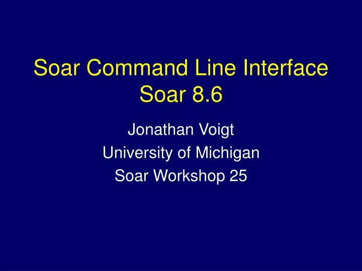 soar command line interface soar 8 6