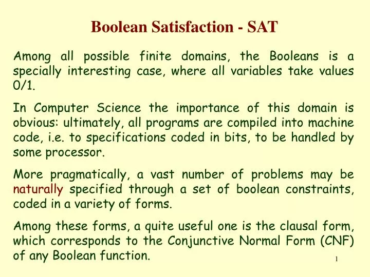 boolean satisfaction sat