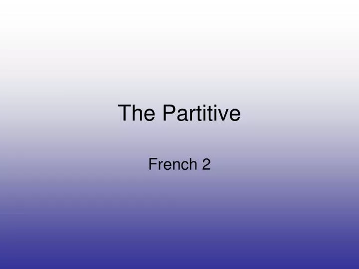 the partitive
