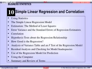 Using Statistics The Simple Linear Regression Model Estimation: The Method of Least Squares