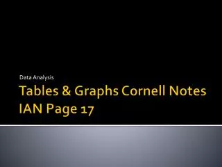 Tables &amp; Graphs Cornell Notes IAN Page 17