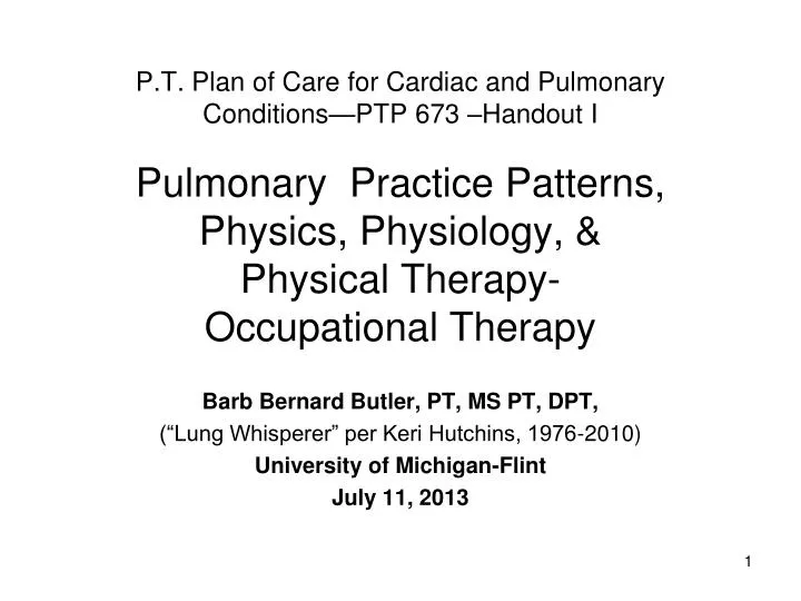 p t plan of care for cardiac and pulmonary conditions ptp 673 handout i