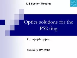 Optics solutions for the PS2 ring