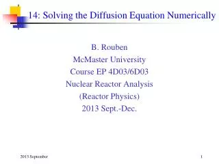 14: Solving the Diffusion Equation Numerically