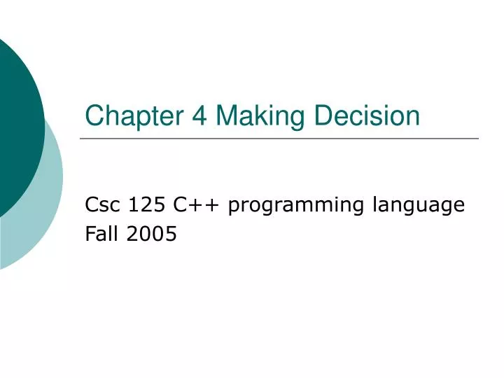 chapter 4 making decision