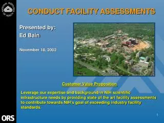 CONDUCT FACILITY ASSESSMENTS