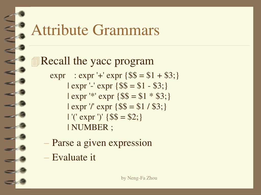 Understanding Attribute Grammars and Their Applications in Expression Evaluation - slide 1