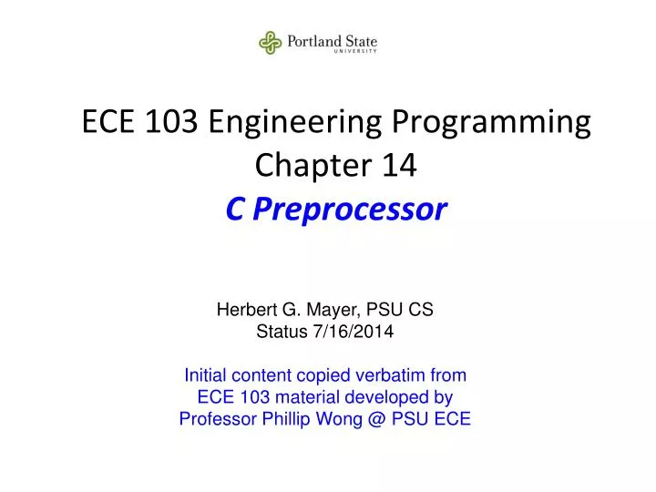 ece 103 engineering programming chapter 14 c preprocessor