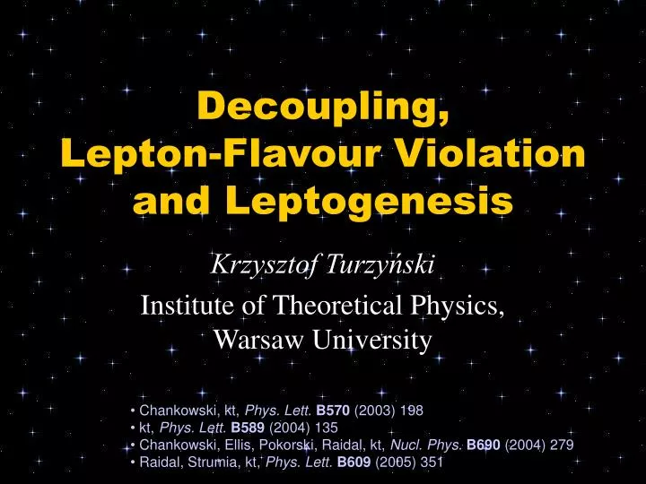decoupling lepton flavour violation and leptogenesis