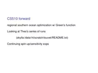 CS510 forward regional southern ocean optimization w/ Green's function