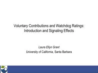 Voluntary Contributions and Watchdog Ratings: Introduction and Signaling Effects
