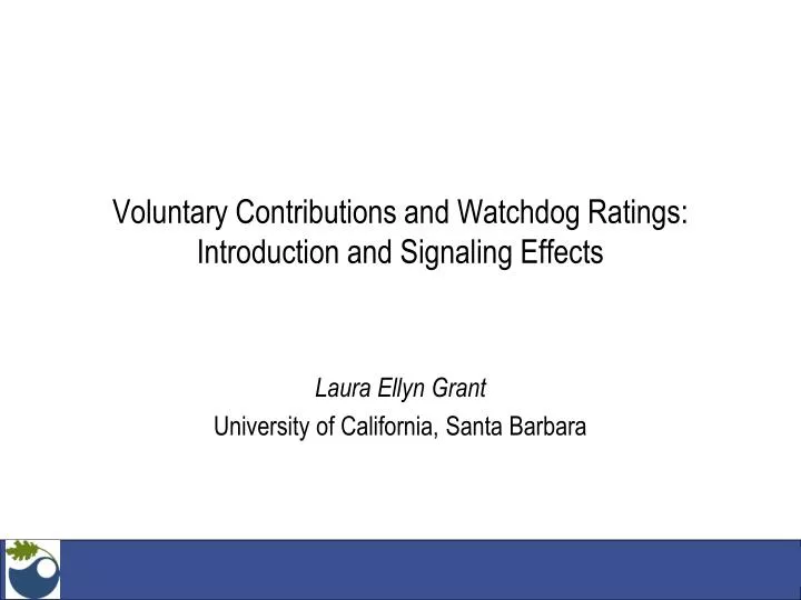 voluntary contributions and watchdog ratings introduction and signaling effects
