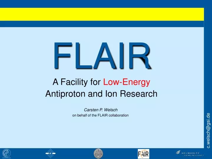 flair a facility for low energy antiproton and ion research