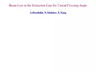 Beam Loss in the Extraction Line for 2 mrad Crossing Angle A.Drozhdin, N.Mokhov, X.Yang