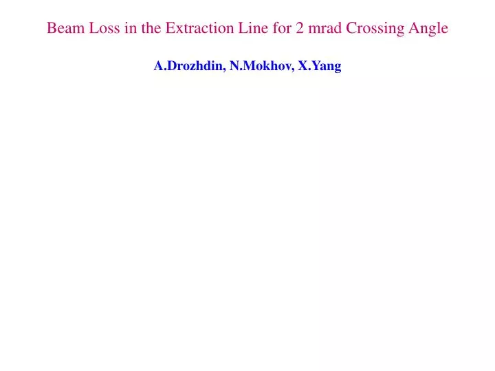 beam loss in the extraction line for 2 mrad crossing angle a drozhdin n mokhov x yang