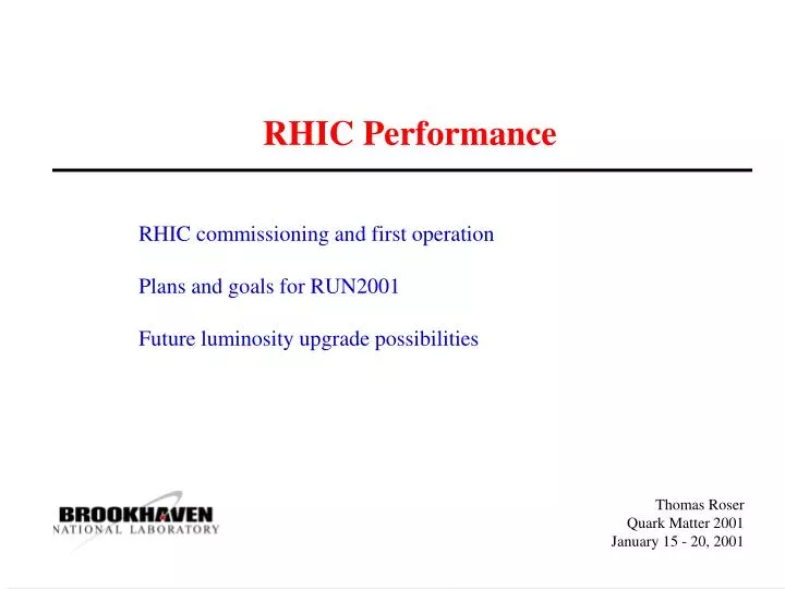 rhic performance