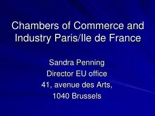 Chambers of Commerce and Industry Paris/Ile de France