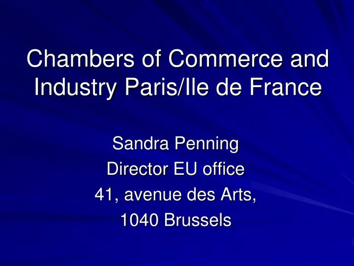 chambers of commerce and industry paris ile de france