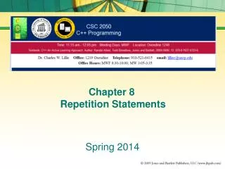 Chapter 8 Repetition Statements